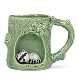 Abbott Stoneware Mug 12oz: Tree Hollow With Raccoon