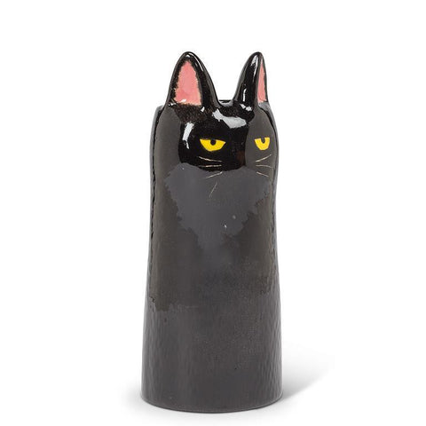Abbott Stoneware Vase - Tall Cat, Black