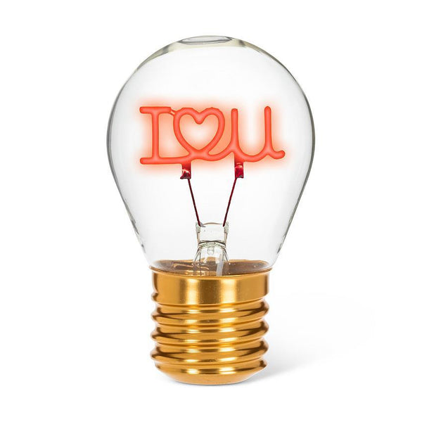 Abbott Cordless LED Light - I Love You Neon Lightbulb