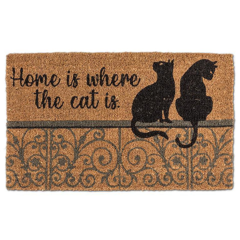 Abbott Coir Doormat - Home Is Where The Cat Is