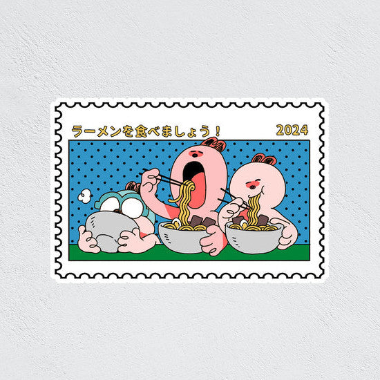 Weekend Characters Vinyl Sticker - Hamster Ramen