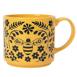 Now Designs Stacking Stoneware Mug 16oz Bee Garden