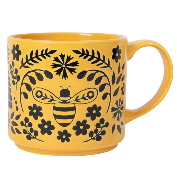 Now Designs Stacking Stoneware Mug 16oz Bee Garden