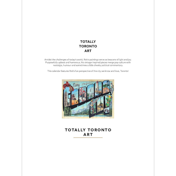 Totally Toronto Art 2026 Wall Calendar - Streetcars & Raccoons