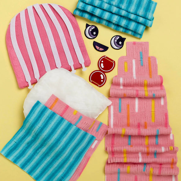 Bright Stripes Magic Scrunch Pillow Kit - Cupcake