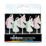 Rainbow Moments Paraffin Shape Candles 5pk Unicorns