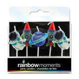Rainbow Moments Paraffin Shape Candles 5pk Space