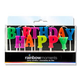 Rainbow Moments Paraffin Letter Candles 13pk Happy Birthday