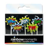Rainbow Moments Paraffin Shape Candles 5pk Wham Bam!