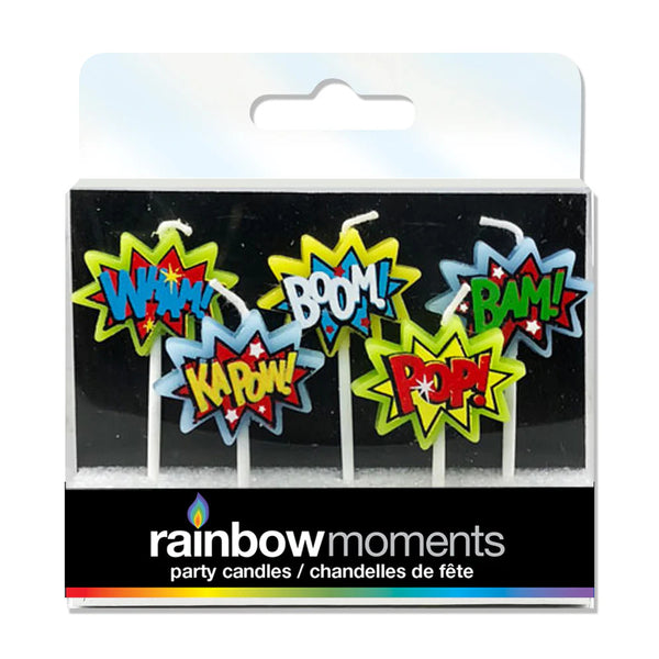 Rainbow Moments Paraffin Shape Candles 5pk Wham Bam!