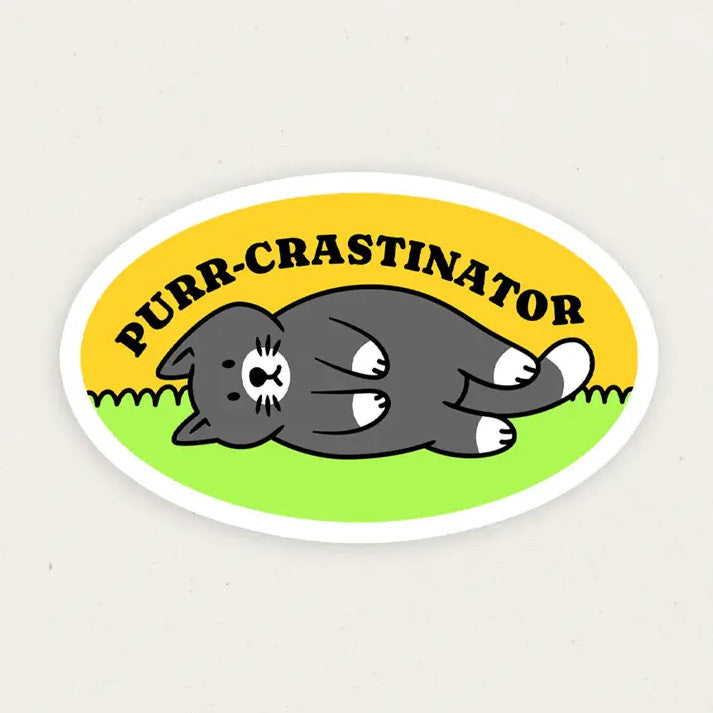 Goobi Sticker Gobi Prints Vinyl Sticker - Purr-crastinator – Midoco Art & Office Supplies