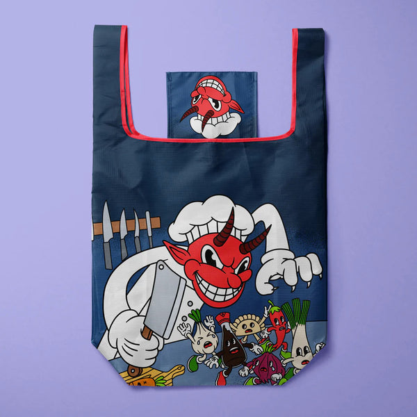 Gobi Prints Foldable Tote Bag - Devil Chef