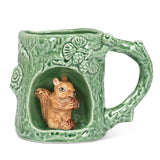 Abbott Stoneware Mug 12oz: Tree Hollow Mug with Squirrel