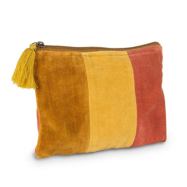 Abbott Striped Velvet Pouch with Tassel