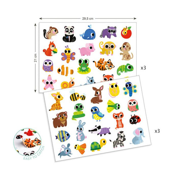 Djeco Big Stickers for Toddlers - Baby Animals