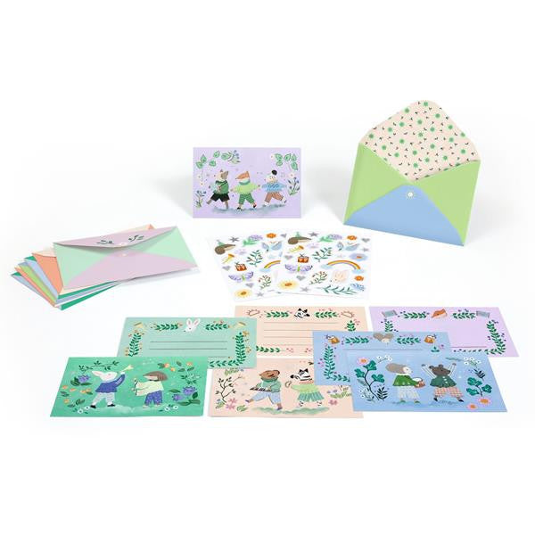 Djeco Lovely Paper Party Invitations 8pk Animal Fanfare