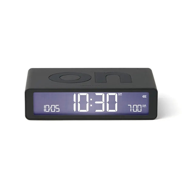 Lexon Flip Reversible LCD Alarm Clock - Classic, Dark Grey