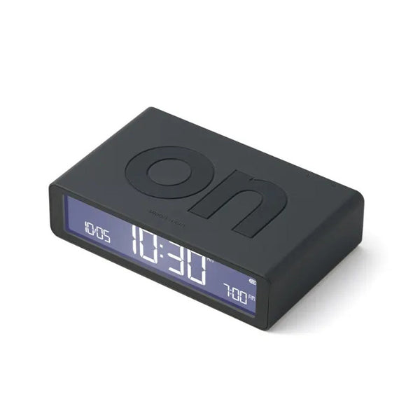 Lexon Flip Reversible LCD Alarm Clock - Classic, Dark Grey