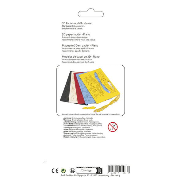 Fridolin 3D Music Paper Model - Piano