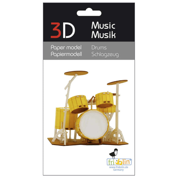 Fridolin 3D Music Paper Model - Drums