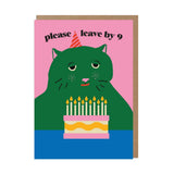 Betiobca Birthday Greeting Card - Please Leave By 9 Grumpy Cat