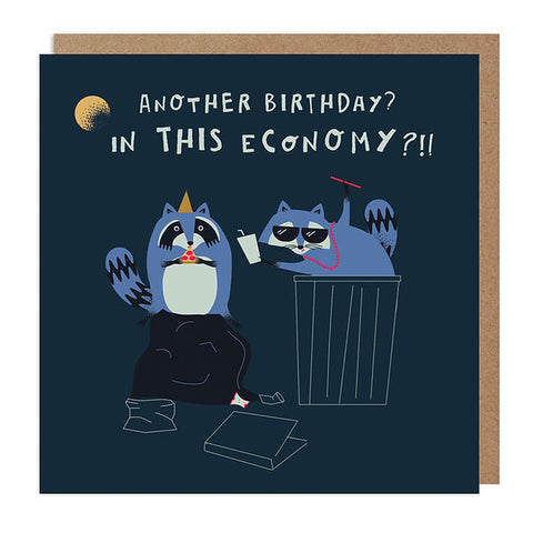 Betiobca Birthday Greeting Card - Party Raccoons