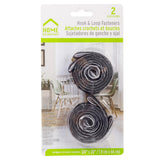 Home Essentials Hook & Loop Fasteners, Self-Adhesive, 26" Black 2pk