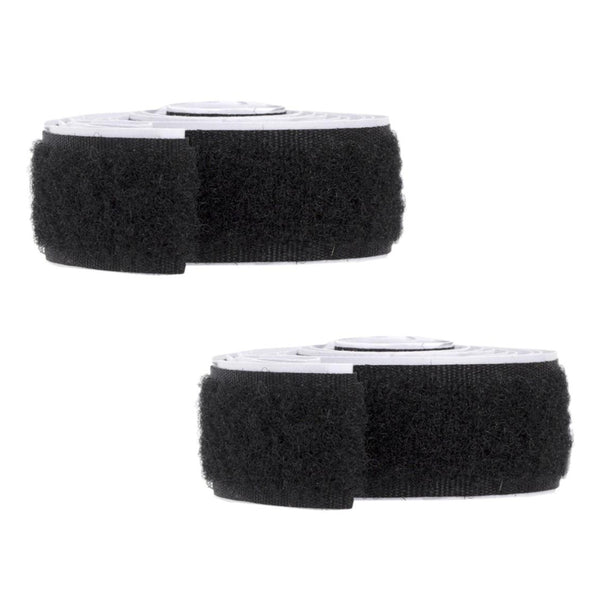 Home Essentials Hook & Loop Fasteners, Self-Adhesive, 26" Black 2pk