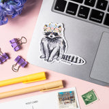 Jaybee Design Vinyl Sticker - Floral Crown Raccoon
