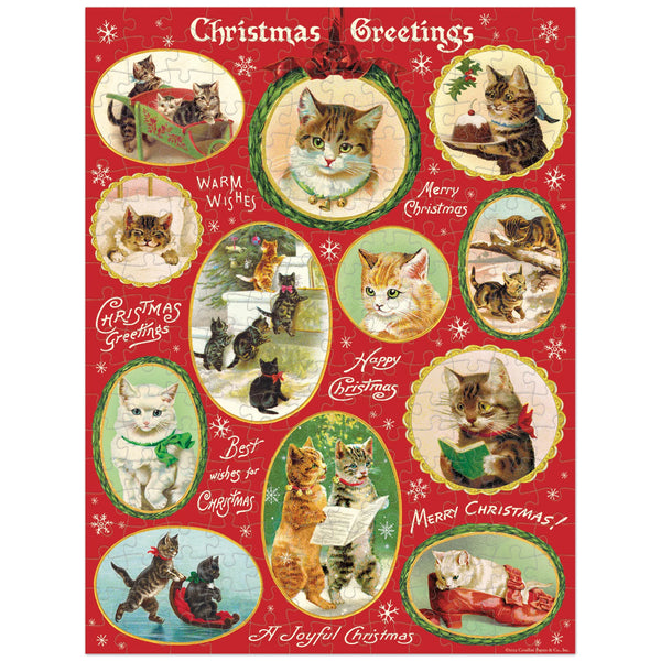 Cavallini 240pc Mini Puzzle - Christmas Cats