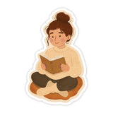 Simple Whimsy Vinyl Sticker - Cozy Reader