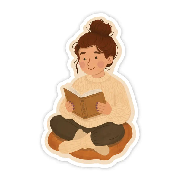 Simple Whimsy Vinyl Sticker - Cozy Reader