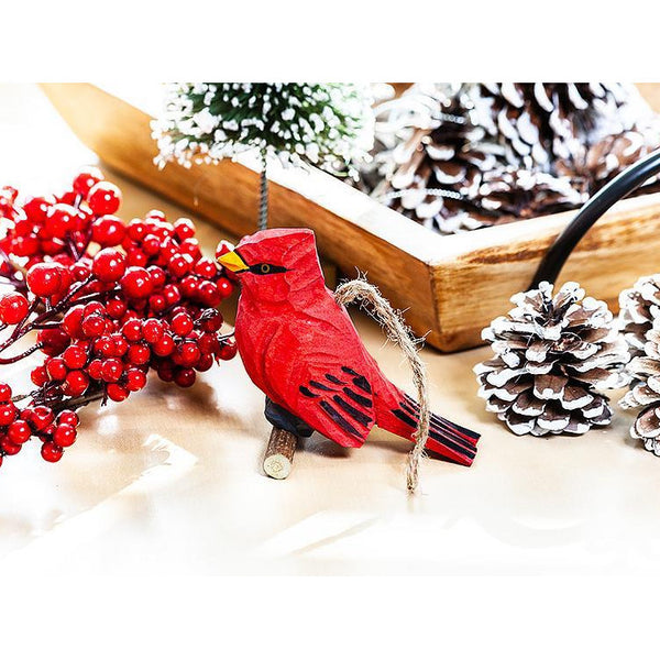 Abbott Hanging Wood Ornament - Cardinal