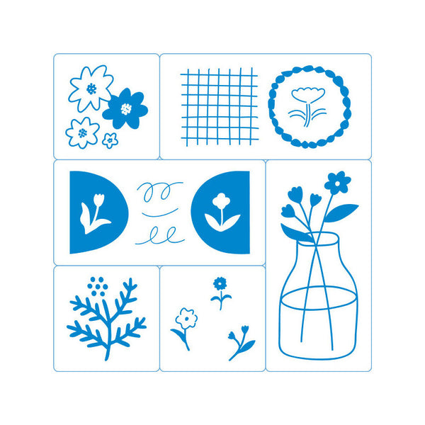 Kori Jirushi Clear Stamp Set 6pk Flowers