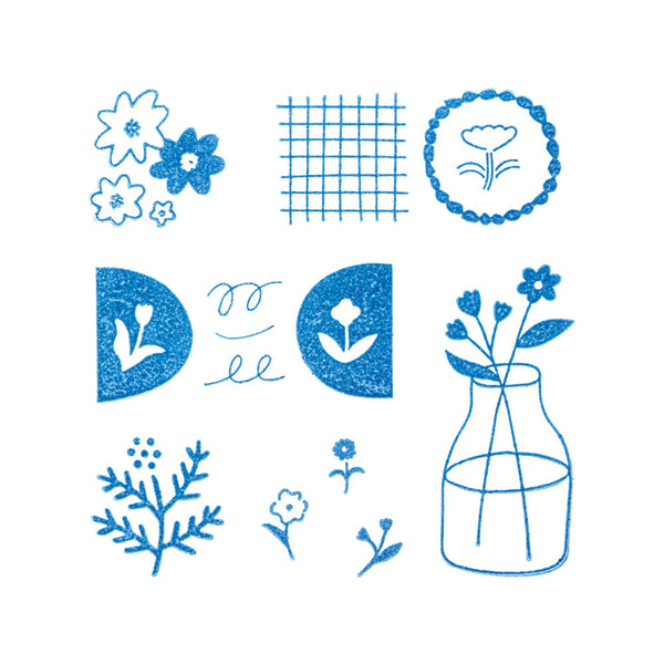 Kori Jirushi Clear Stamp Set 6pk Flowers