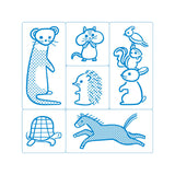 Kori Jirushi Clear Stamp Set 6pk Animals