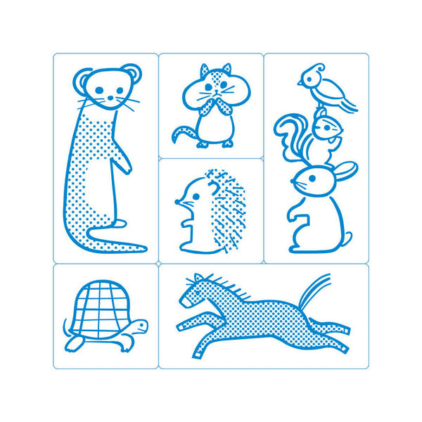 Kori Jirushi Clear Stamp Set 6pk Animals