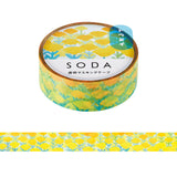 Hitotoki SODA Transparent Masking Tape 15mm Safflower