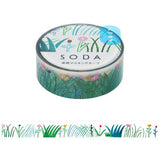Hitotoki SODA Transparent Masking Tape 15mm Grass
