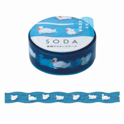 Hitotoki SODA Transparent Masking Tape 15mm Duck Pond