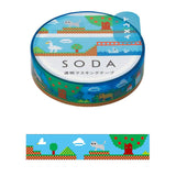 Hitotoki SODA Transparent Masking Tape 10mm Pixel Art