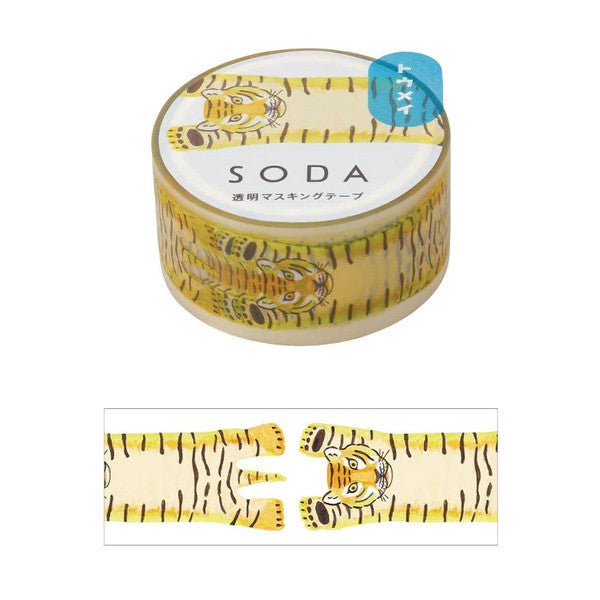 Hitotoki SODA Transparent Masking Tape 20mm Tiger2