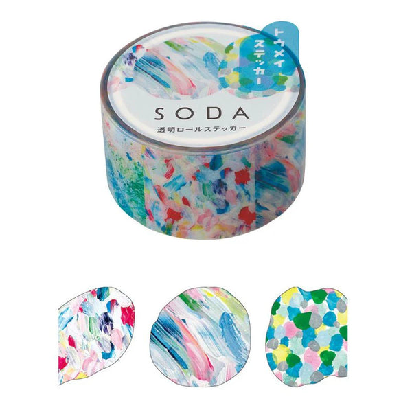 Hitotoki SODA Transparent Masking Tape 20mm Stickers, Paint