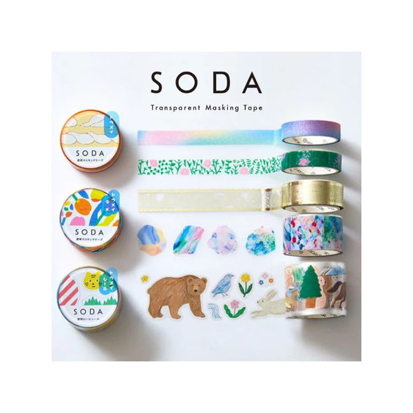 Hitotoki SODA Transparent Masking Tape 10mm Pixel Art