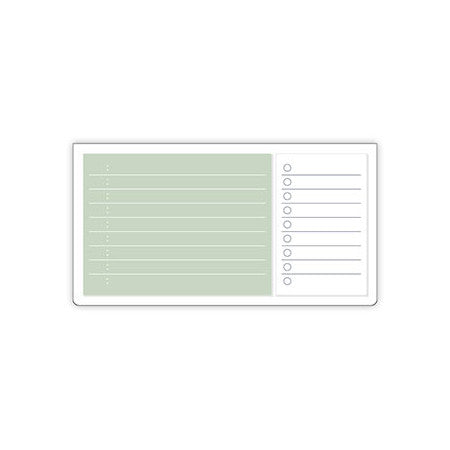 EMILy Sticky Notes Schedule Set 2pk Green, Lined