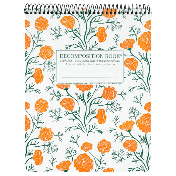 Decomposition Notebook, Topbound - California Poppies