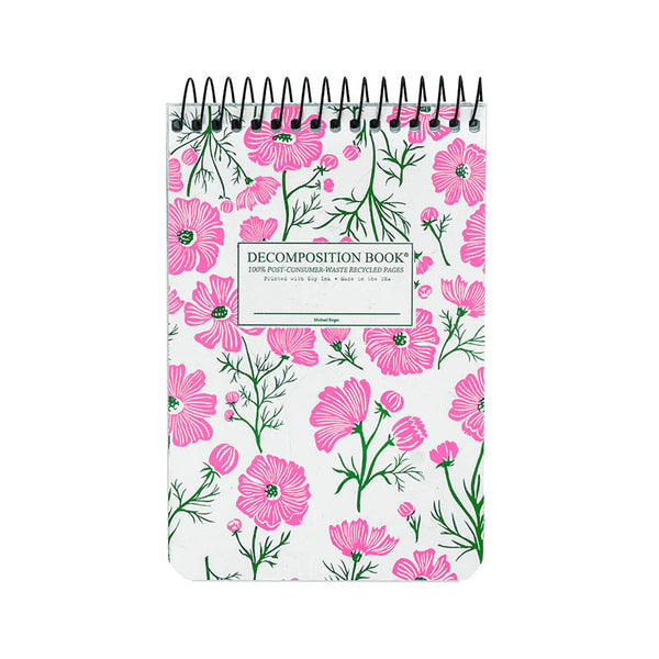 Decomposition Pocket Notebook, Topbound - Cosmos Flowers