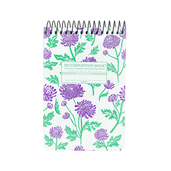 Decomposition Pocket Notebook, Topbound, Blank - Chrysanthemums