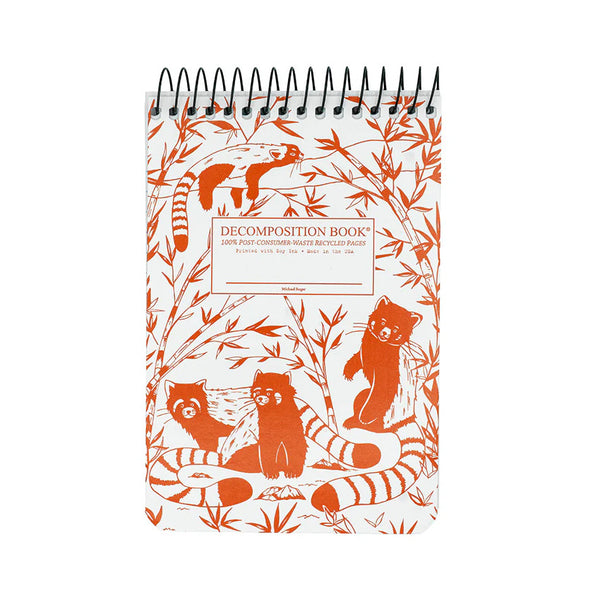 Decomposition Pocket Notebook, Topbound - Red Pandas