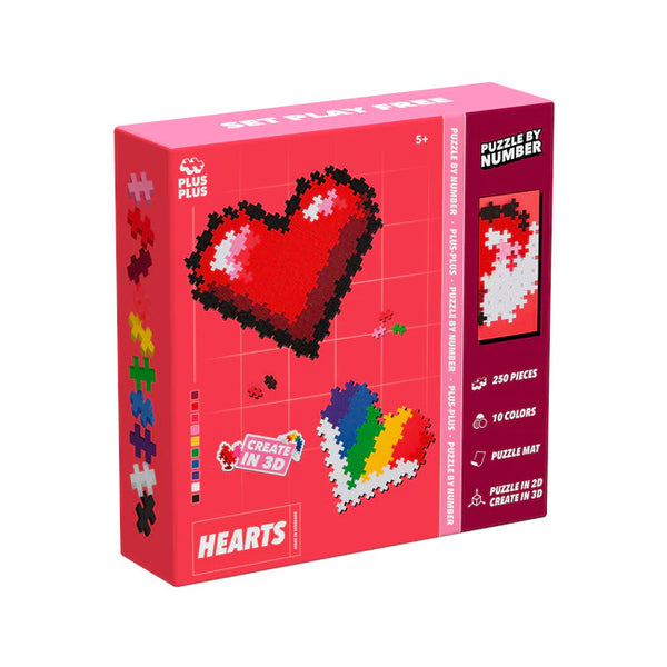 Plus-Plus 250pc Puzzle By Number - Hearts